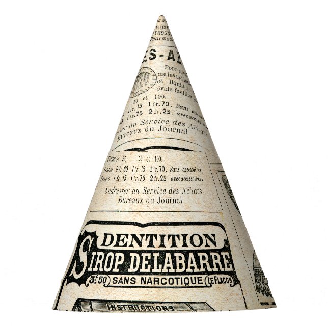 Chapéu De Festa Anúncio de jornal francês em 1897 (Frente)