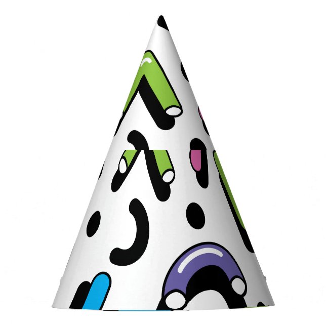 Chapéu De Festa Apresentação Geométrica: Padrão de Formas de Dodle (Frente)
