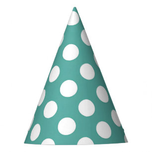 Chapéu De Festa Aqua All White Dots Party Hat