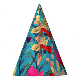 Chapéu De Festa Aquarela Brilhante: Design Floral Sem Costura.