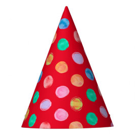 Chapéu De Festa Aquarela Pontos Vermelhos