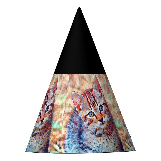 Chapéu De Festa aquarell kitten (Frente)