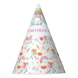 Chapéu De Festa Arco-Íris Rosa Magnético