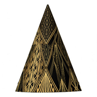 Chapéu De Festa Art Deco Black Dourado Elegance