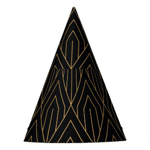 Chapéu De Festa Art Deco: papel de parede geométrico de vintage.