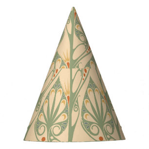 Chapéu De Festa Art Nouveau, Design de Papel de Parede Retro.