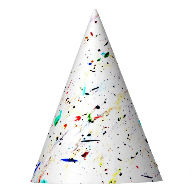 Chapéu De Festa Arte Abstrata Salpicos de Tinta Manchados (Frente)