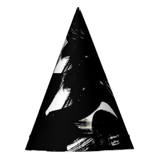 Chapéu De Festa Arte Dourada Luxuosa: Traço Preto Abstrato.