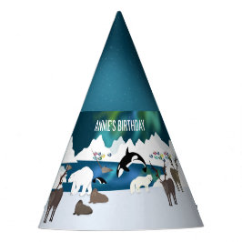 Chapéu De Festa Arte Polar Árctica Reindeer Walrus Orca Narwhal Fo