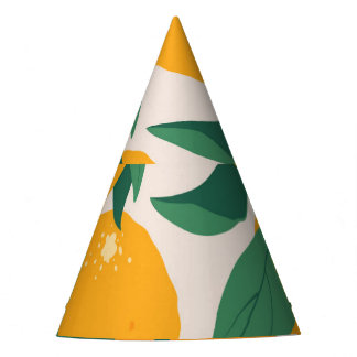Chapéu De Festa Árvore de Citros: Desenho Da Mão De Verão