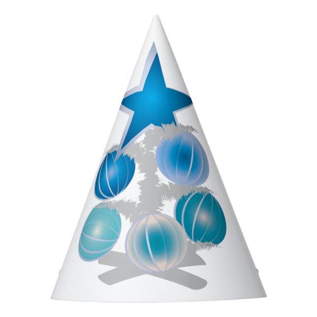 Chapéu De Festa Árvore de Natal azul (Frente)