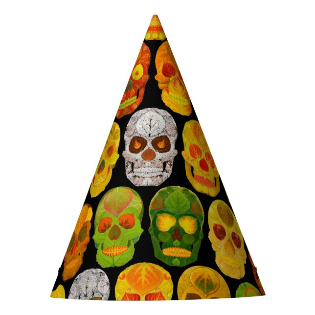 Chapéu De Festa Aspen Leaf Skulls padrão sem falhas 2018 (Frente)