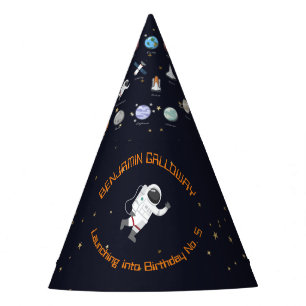 Chapéu De Festa Astronauta Moon Rocket Monograma Crianças Sistema 