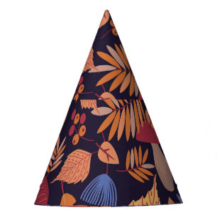 Chapéu De Festa Autumn Leaves, Ilustração Vintage Mushroom.
