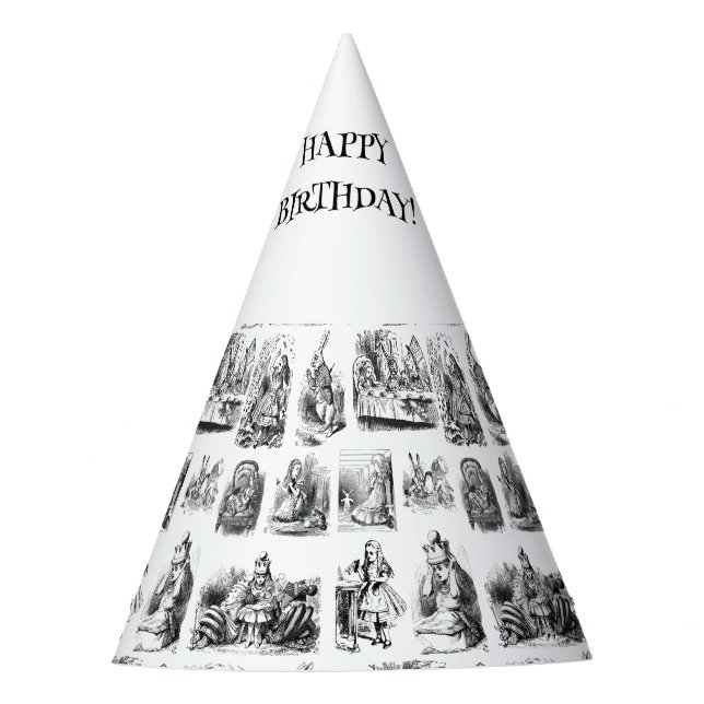 Chapéu De Festa Aventuras de Alice no padrão das Maravilhas (Frente)