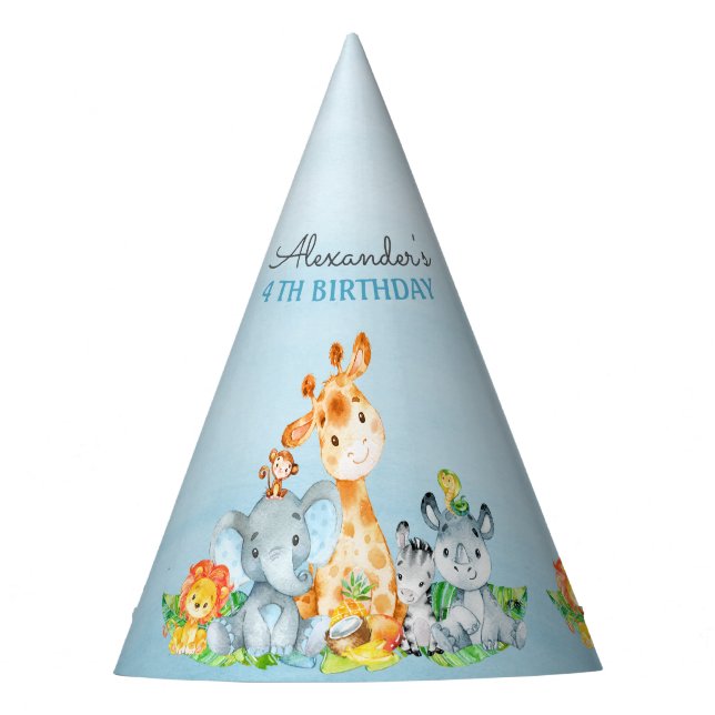 Chapéu De Festa Aves da Selva Safari Cute Safari (Frente)