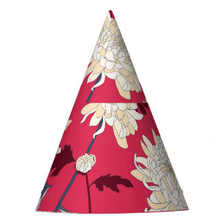 Chapéu De Festa Aves e Chrysanthemum: Vintage Floral