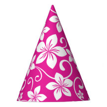 CHAPÉU DE FESTA AZUL HAWAII (ROSA INTENSO)