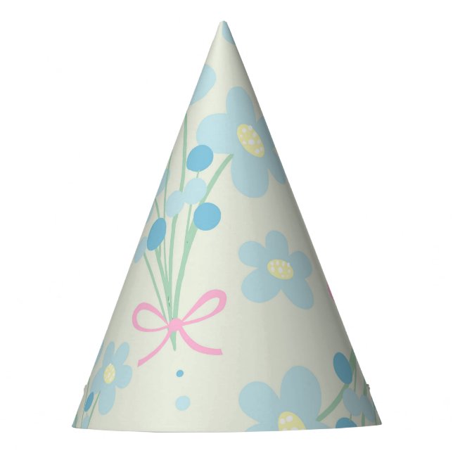 Chapéu De Festa Azul Suave e Harmonia Rosa (Frente)