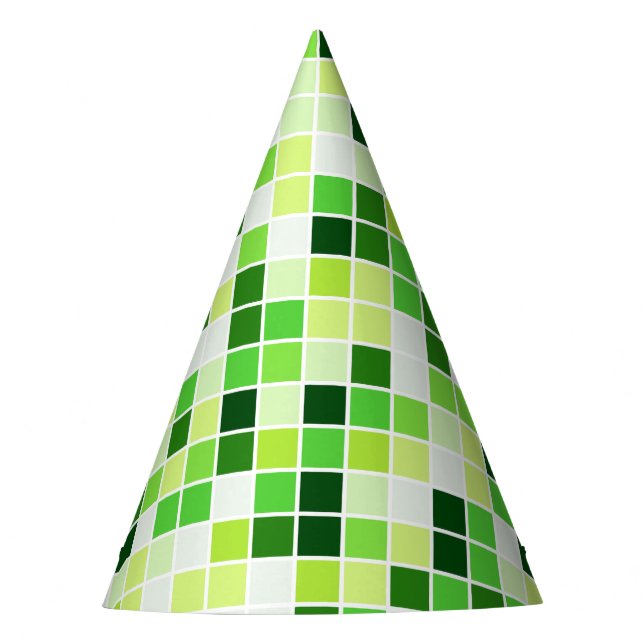 Chapéu De Festa Azulejos piscinas, Azulejos Mosaicos Verdes, Padrã (Frente)