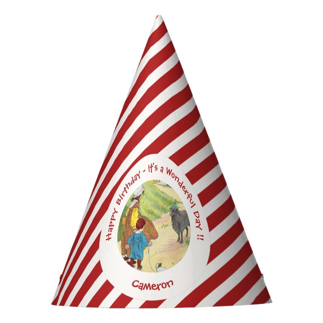 Chapéu De Festa Baa, Baa, Coleção de Festas de aniversário de Ovin (Frente)