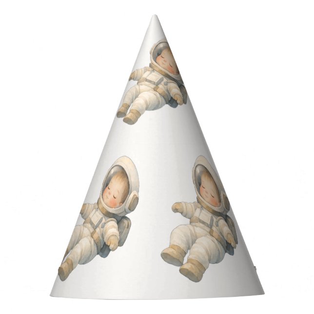 Chapéu De Festa  Baby Astronaut Space Birthday Party Hats (Frente)