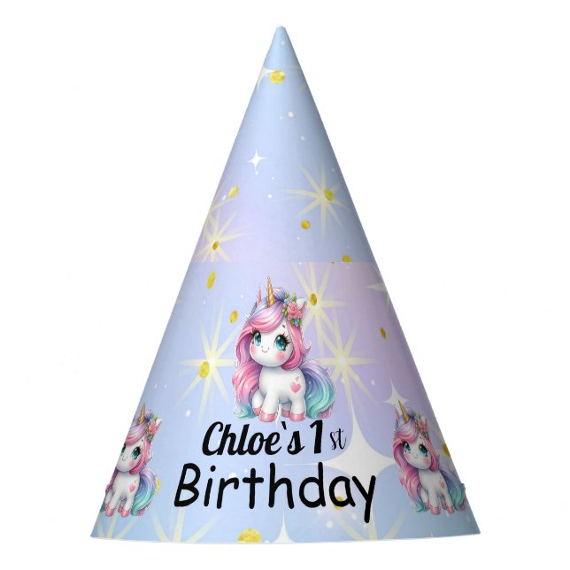 Chapéu De Festa Baby Unicorn cardboard party hats (Frente)