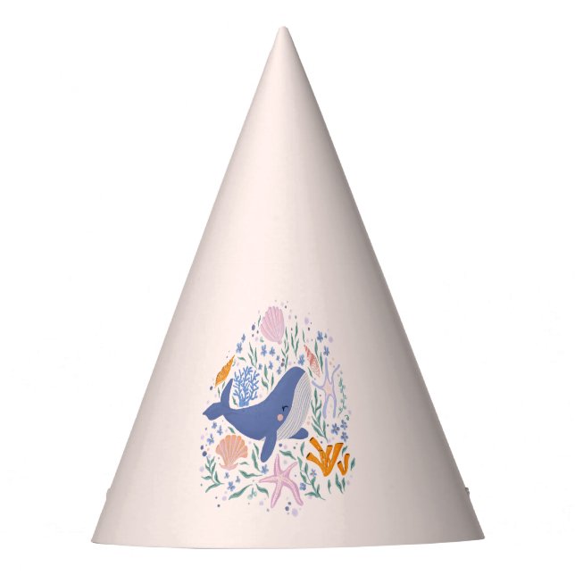 Chapéu De Festa Baleia e criaturas marinhas adoráveis (Frente)