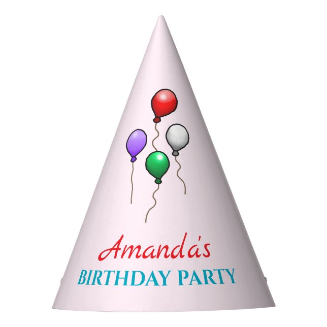 Chapéu De Festa Balões de Aniversário (Frente)