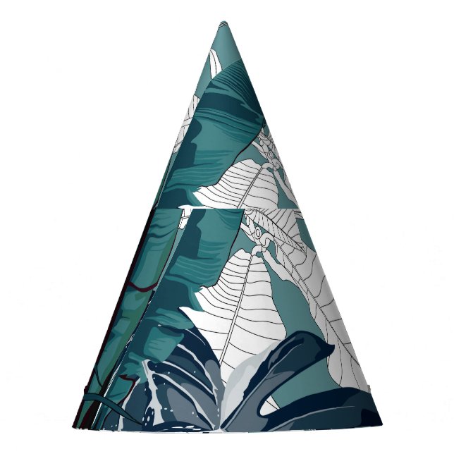 Chapéu De Festa Bananas Tropicais Monstera: Sem Costura Modestável (Frente)