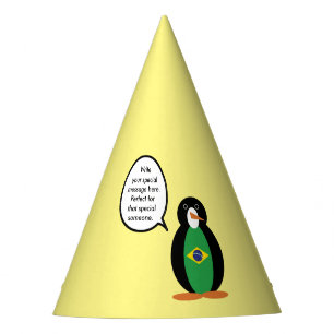 Chapéu De Festa Bandeira Brasileira Ms Penguin Personalizada Conve