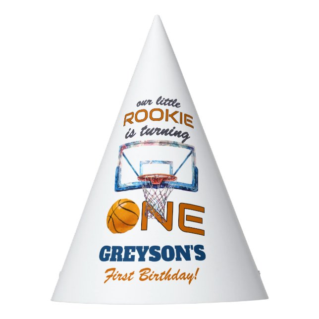 Chapéu De Festa Basketball Rookie Of The Year First Birthday (Frente)