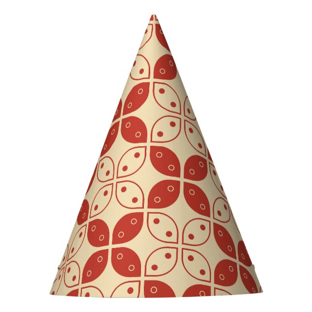 Chapéu De Festa Batik Kawung, Padrão Indonésia, Javanês, Étnico (Frente)