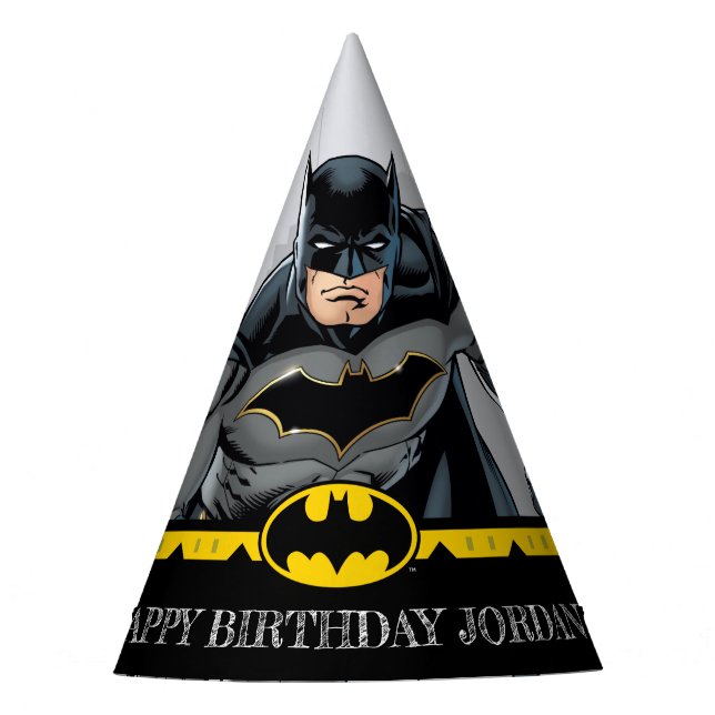Chapéu De Festa Batman | Feliz Aniversário do Chalkboard (Frente)