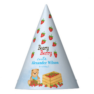 Chapéu De Festa Beary Berry Cute Cub Strawberry Aniversário