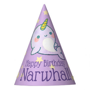 Chapéu De Festa Bebê bonito Narwhal personalizado com estrelas