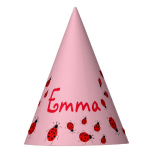 Chapéu De Festa Bebê e miúdos, joaninhas bonitos, personalizados