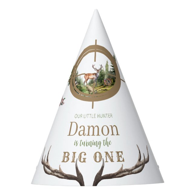 Chapéu De Festa Big One Hunting First Birthday (Frente)