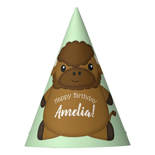 Chapéu De Festa Bison Buffalo Festa de aniversário Green (Frente)