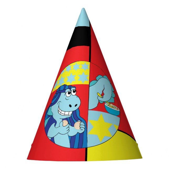 Chapéu De Festa Bites de Dinossauro do Partido da Passagem (Frente)