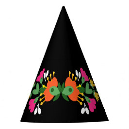 Chapéu De Festa Black Flower Fiesta, Bordado mexicano, Aniversário