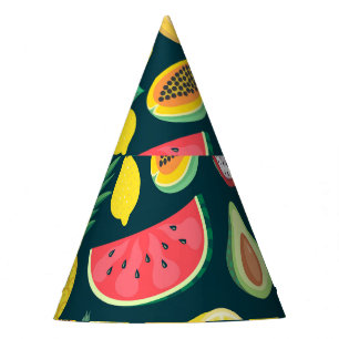 Chapéu De Festa Bliss de padrão de colheita de Frutas tropical