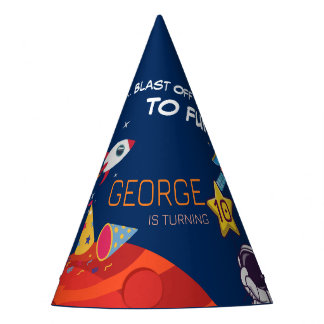 Chapéu De Festa Blue Cute Space Rocket Astronaut Kids Birthday