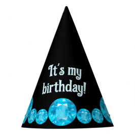 Chapéu De Festa Blue Gems Party Hat