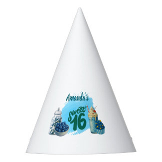 Chapéu De Festa Blue Sweet Sixteen Party Hats