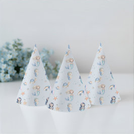 Chapéu De Festa Blue Under the Sea Mermaid Birthday