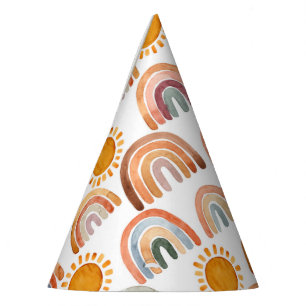 Chapéu De Festa Boho Moderno Arco-íris e Sol
