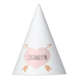 Chapéu De Festa Boho Pink Heart and Arrows