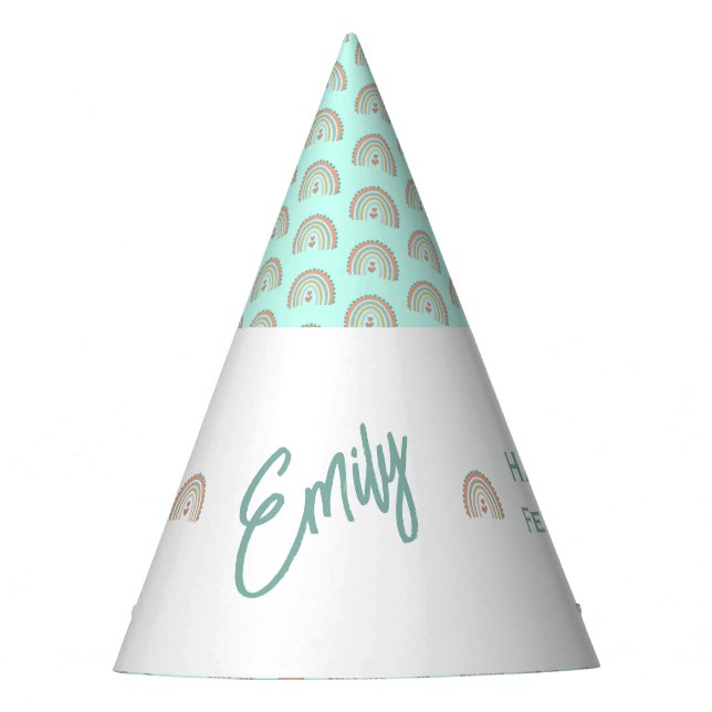 Chapéu De Festa Boho Rainbow Dreams Mint Green (Frente)