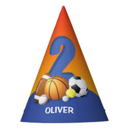 Chapéu De Festa Bolas de Esporte de segundo aniversário
